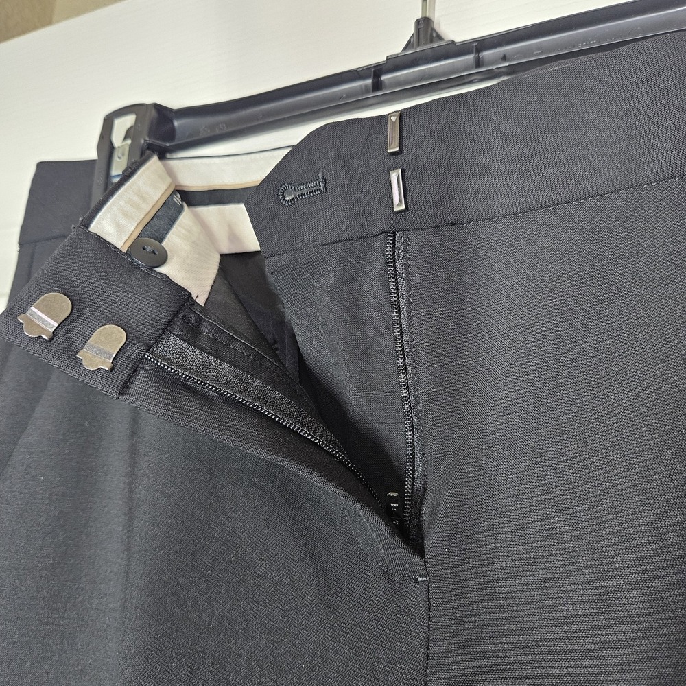THEORY Black Emery Stretch Wool Wide Leg Flare Dress Work Trousers Pants Size 6 - Picture 5 of 12